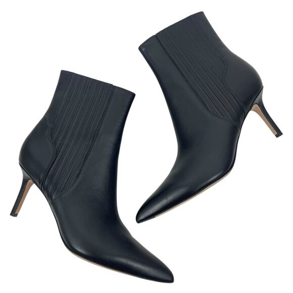 Veronica Beard Lisa Leather Mid Heel Ankle Bootie Boots Black Size 9.5M - Picture 7 of 13